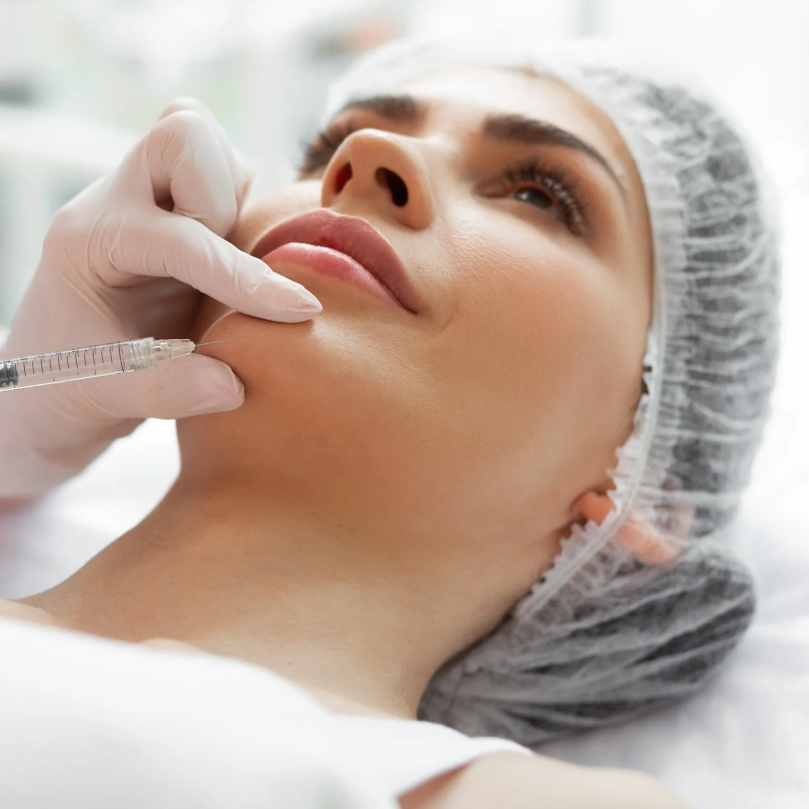 Close-up of natural-looking chin filler results and improved profile in Oakville