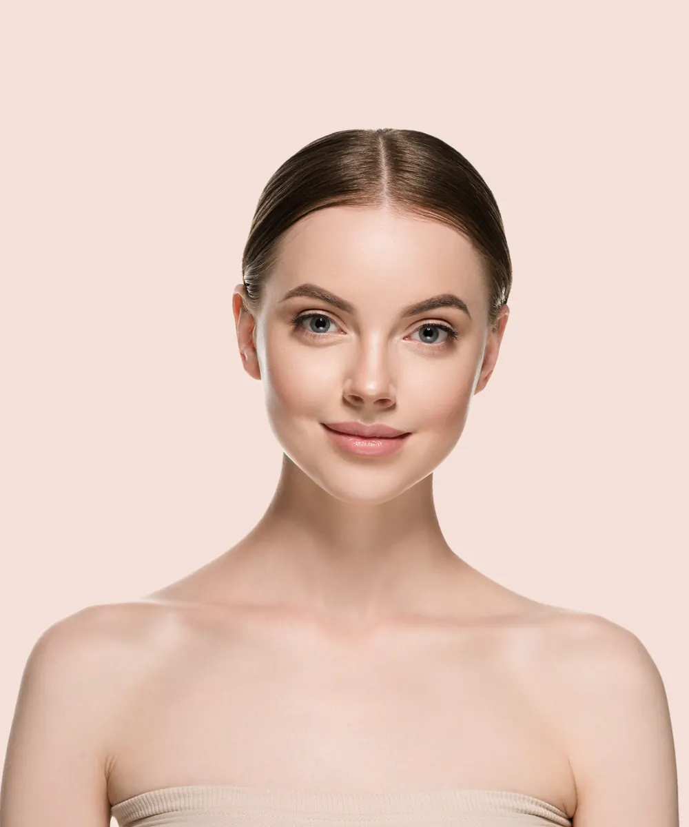 Woman with a smooth, natural-looking forehead and a relaxed expression