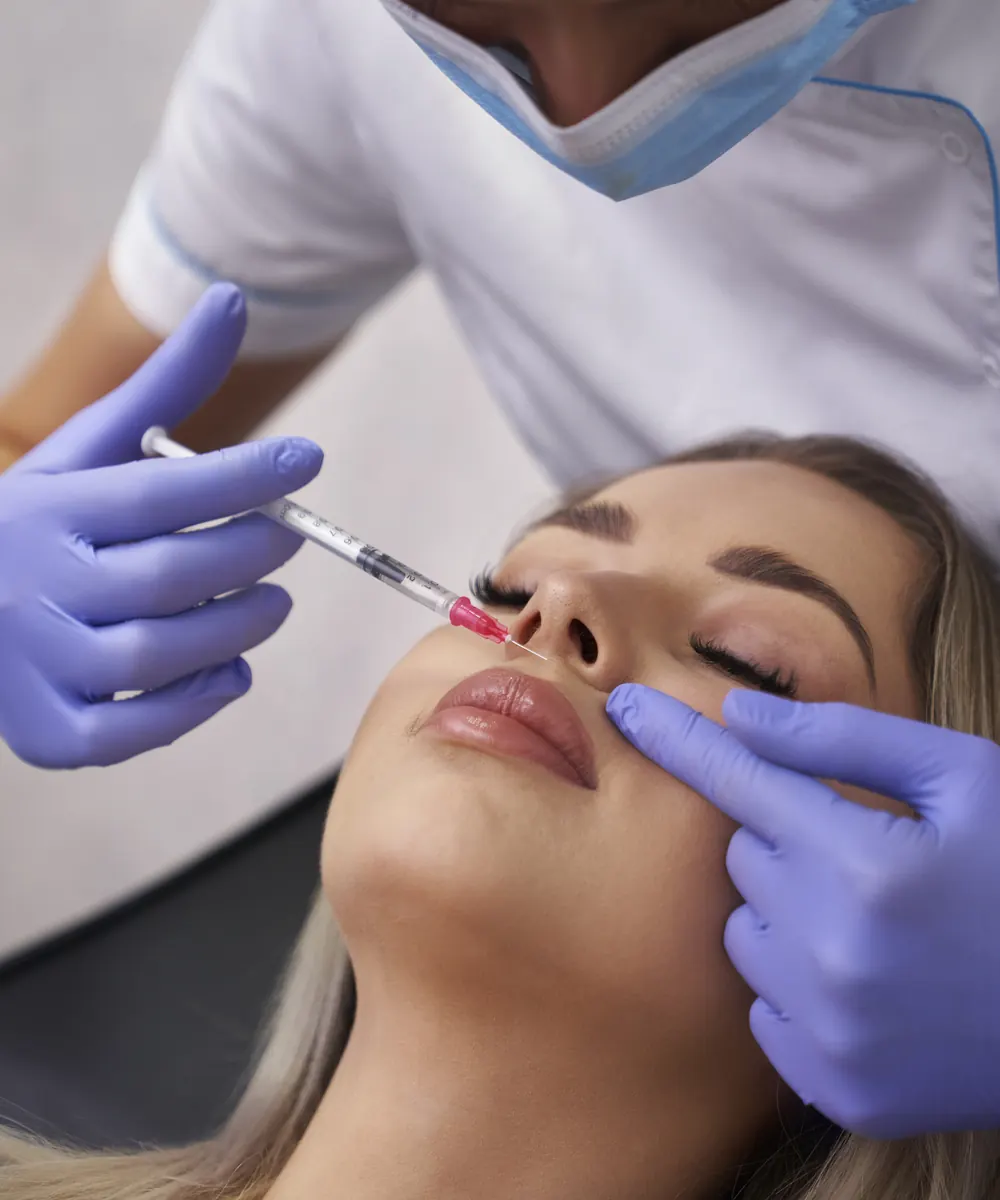 Gummy smile treatment being performed at an Oakville clinic