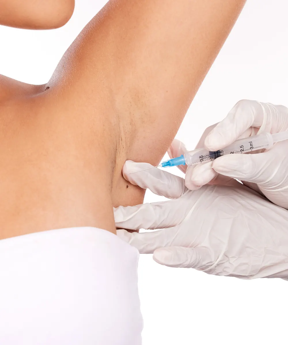 Botox being injected into the underarm to reduce excessive sweating in Oakville