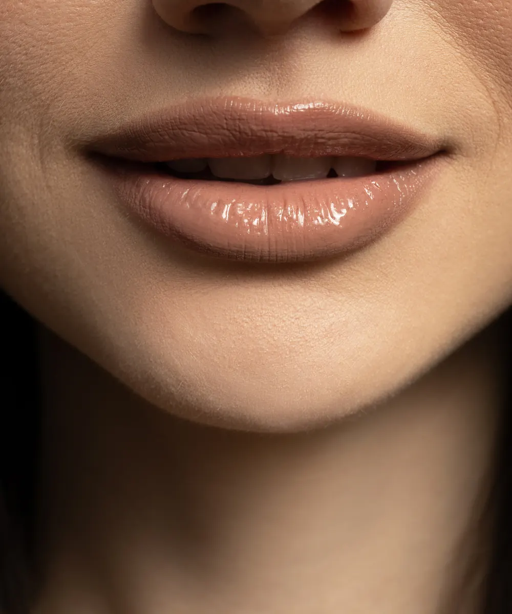 Close-up of natural, softly defined lips